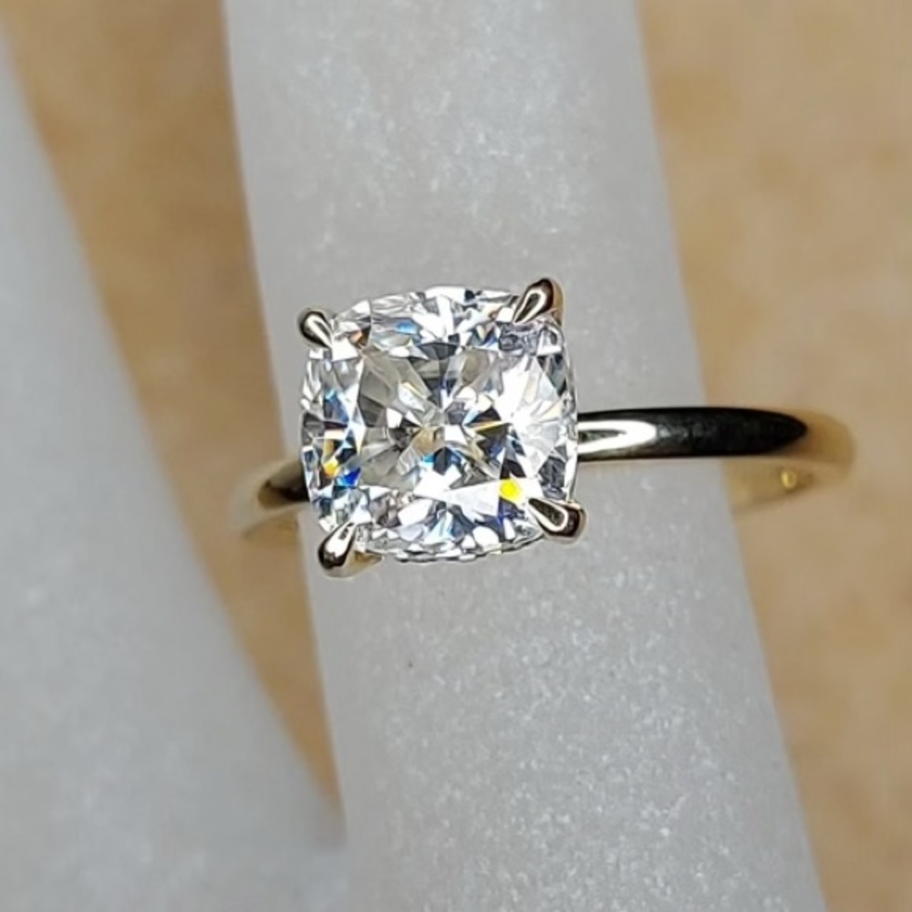 Gorgeous Forever Cushion Cut Moissanite Ring
